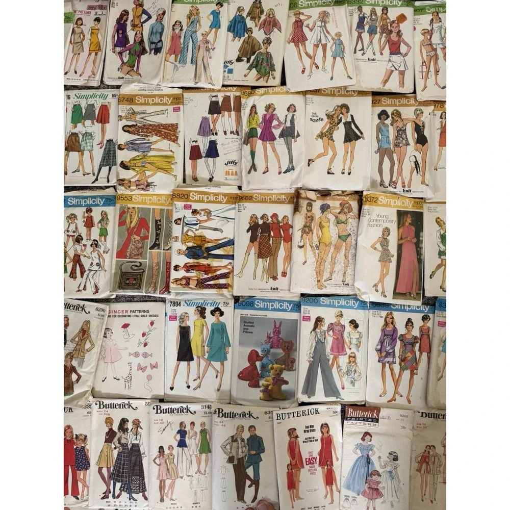 Lot 100+ Vintage Sewing Patterns 50s 60s 70's 80s McCalls Dresses Baby Halloween